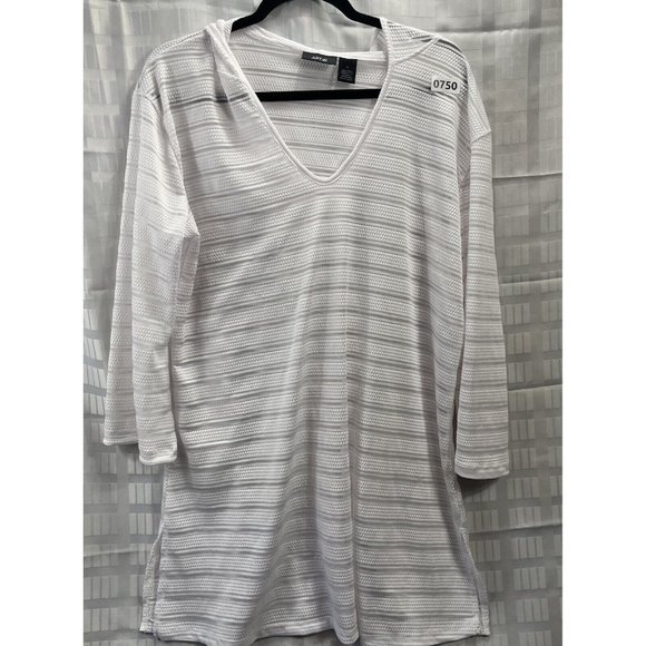 Apt.9 Women Summer Top With Hood Color White Size L - Picture 10 of 12
